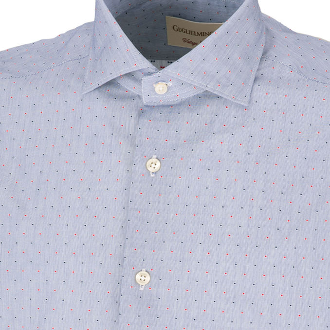 CAMICIA SLIM MICROPOIS Uomo Azzurro Multicolor