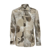 CAMICIA STAMPA BOTANICA Uomo Beige Verde CAMICIA STAMPA BOTANICA Uomo Beige Verde
