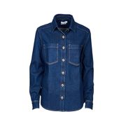 CAMICIA TESSA DI JEANS CON TASCHE Donna Dark Blue CAMICIA TESSA DI JEANS CON TASCHE Donna Dark Blue