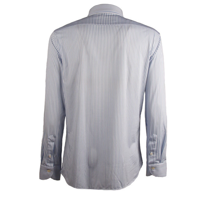 CAMICIA TESSUTO TECNICO Uomo Bianco Azzurro