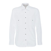 CAMICIA TEXANA REGULAR IN COTONE PIQUET Uomo Bianco CAMICIA TEXANA REGULAR IN COTONE PIQUET Uomo Bianco