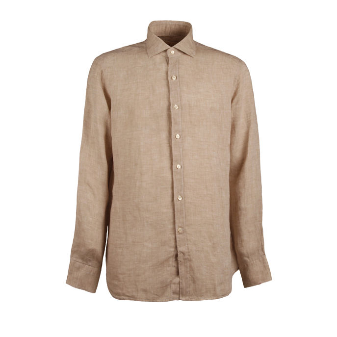 CAMICIA TINTA UNITA Uomo Beige