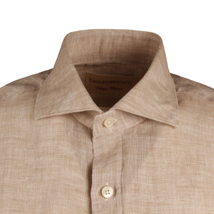 CAMICIA TINTA UNITA Uomo Beige