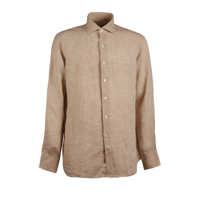 CAMICIA TINTA UNITA Uomo Beige