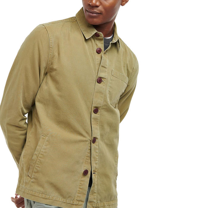 CAMICIA WASHED OVERSHIRT Uomo Bleached Olive
