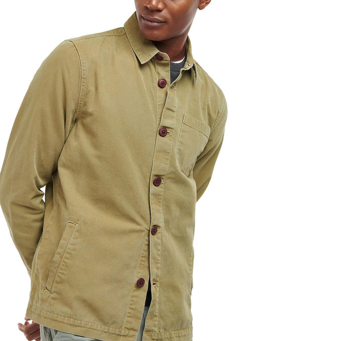 CAMICIA WASHED OVERSHIRT Uomo Bleached Olive