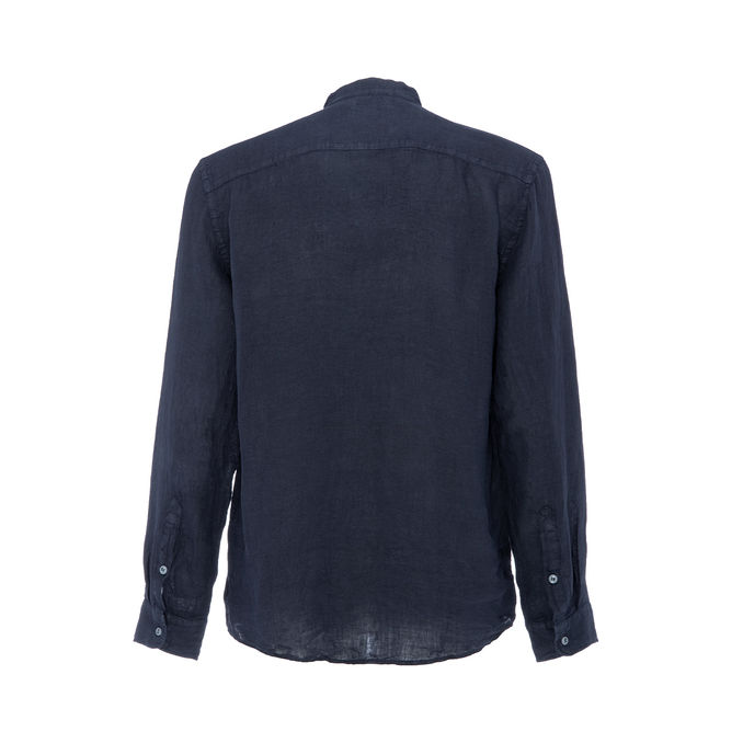 CAMICIA WILBER COREANA IN LINO Uomo Blu