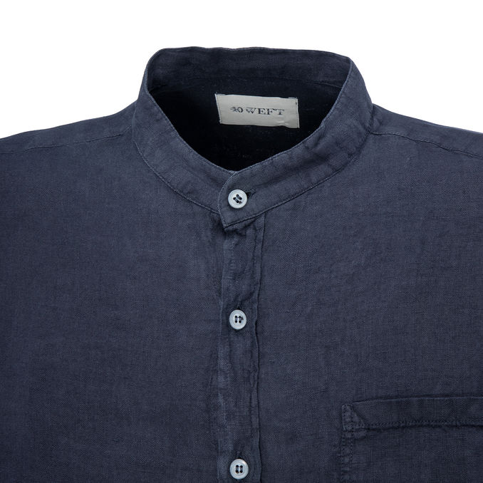 CAMICIA WILBER COREANA IN LINO Uomo Blu