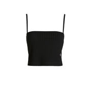 CANOTTA CROPPED STRAPPY IN JERSEY A COSTINE Donna Black CANOTTA CROPPED STRAPPY IN JERSEY A COSTINE Donna Black