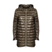 CAPPA LUNGA SHANTUNG FULLZIP CON CAPPUCCIO Donna Verde militare CAPPA LUNGA SHANTUNG FULLZIP CON CAPPUCCIO Donna Verde militare
