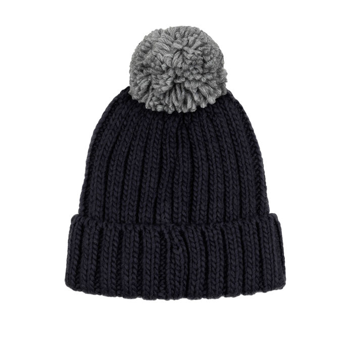 CAPPELLO BOX MISTO LANA Uomo Navy Grafite Melange