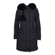 CAPPOTTO APONI FR FUR IN OVATTA CON CAPPUCCIO PELO Donna Nero CAPPOTTO APONI FR FUR IN OVATTA CON CAPPUCCIO PELO Donna Nero