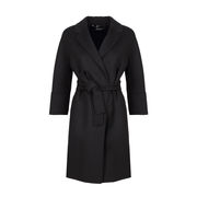 CAPPOTTO CON CINTURA ARONA IN LANA DOPPIATA Donna Nero CAPPOTTO CON CINTURA ARONA IN LANA DOPPIATA Donna Nero