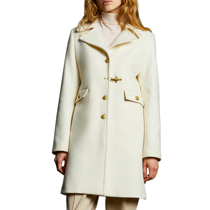 CAPPOTTO CON GANCIO Donna Bianco Lana 