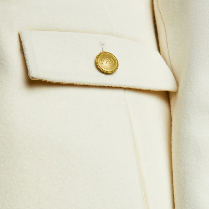 CAPPOTTO CON GANCIO Donna Bianco Lana 