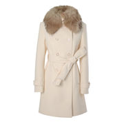 CAPPOTTO DOPPIOPETTO ECRUECO CON CINTURA Donna Avorio CAPPOTTO DOPPIOPETTO ECRUECO CON CINTURA Donna Avorio