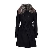 CAPPOTTO DOPPIOPETTO ECRUECO CON CINTURA Donna Nero CAPPOTTO DOPPIOPETTO ECRUECO CON CINTURA Donna Nero