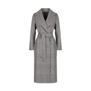 CAPPOTTO FIORITO LUNGO IN PANNO PRINCIPE DI GALLES Donna Bianco Nero CAPPOTTO FIORITO LUNGO IN PANNO PRINCIPE DI GALLES Donna Bianco Nero