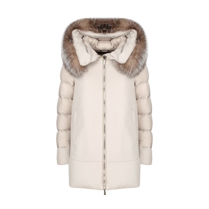 CAPPOTTO FRESIA IN LANA CON PELLICCIA Donna Marmo