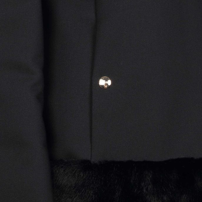 CAPPOTTO IMBOTTITO CON INSERTI IN PELO Bambina Nero