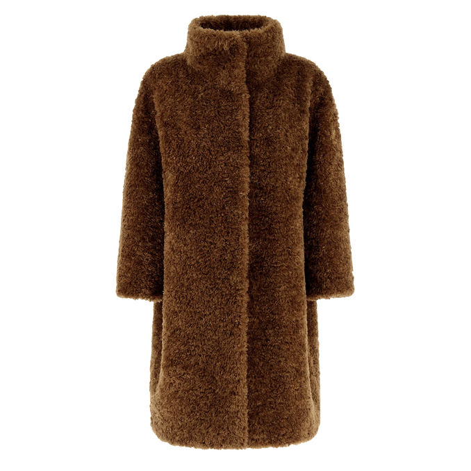 CAPPOTTO IN CURLY FAUX FUR Donna Caramello