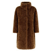 CAPPOTTO IN CURLY FAUX FUR Donna Caramello CAPPOTTO IN CURLY FAUX FUR Donna Caramello
