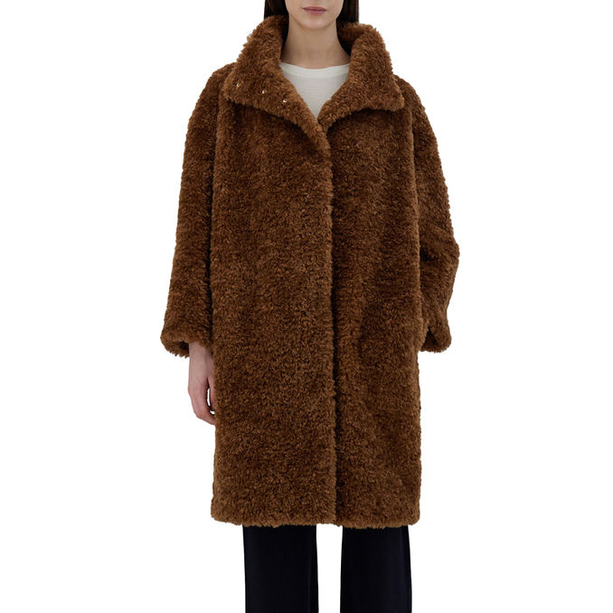 CAPPOTTO IN CURLY FAUX FUR Donna Caramello