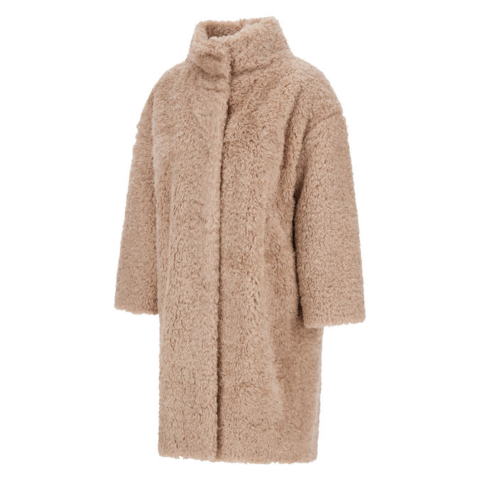 CAPPOTTO IN CURLY FAUX FUR Donna Chantilly