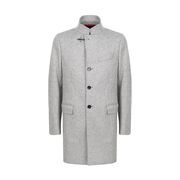 CAPPOTTO IN LANA CON COLLO ALLA COREANA E GANCIO Uomo Piombo CAPPOTTO IN LANA CON COLLO ALLA COREANA E GANCIO Uomo Piombo