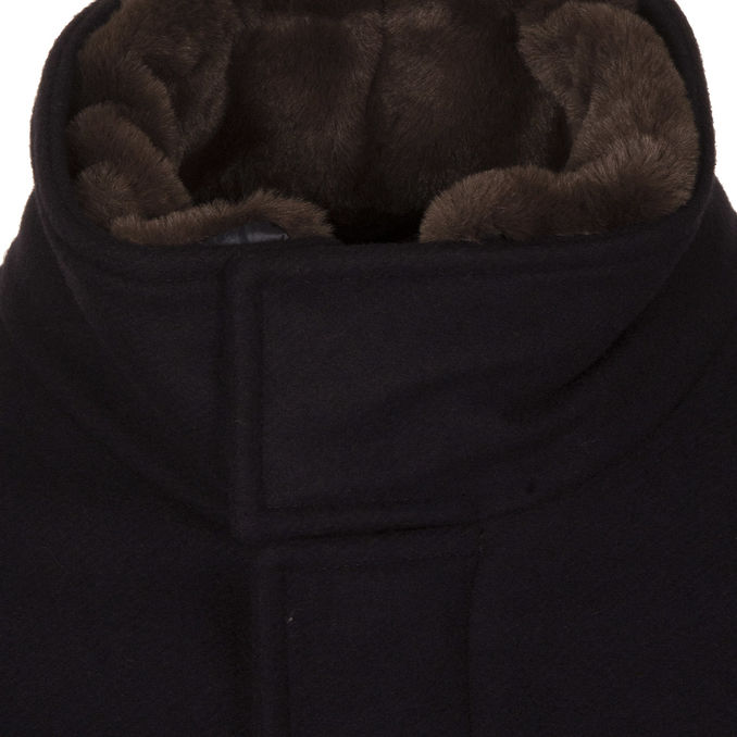 CAPPOTTO IN LANA DIAGONALE Uomo Blu Scuro