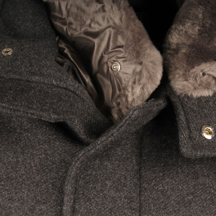 CAPPOTTO IN LANA DIAGONALE Uomo Grigio