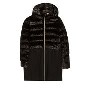 CAPPOTTO IN PIUMA PANNO MISTO LANA Bimba Nero  CAPPOTTO IN PIUMA PANNO MISTO LANA Bimba Nero