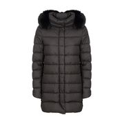CAPPOTTO LUNGO IN PIUMA CON CAPPUCCIO E PELO STACCABILI Donna Nero CAPPOTTO LUNGO IN PIUMA CON CAPPUCCIO E PELO STACCABILI Donna Nero