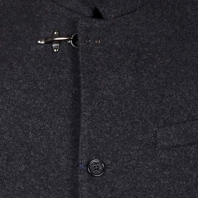 CAPPOTTO MISTO LANA CON GANCI Uomo Grigio fumo