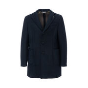 CAPPOTTO MONOPETTO IN LANA COTTA E NEOPRENE Uomo Blu CAPPOTTO MONOPETTO IN LANA COTTA E NEOPRENE Uomo Blu