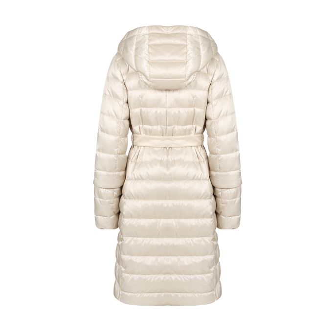 CAPPOTTO NOVELU IN PIUMA CON DUE CINTURE Donna Beige