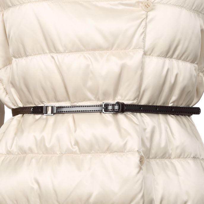 CAPPOTTO NOVELU IN PIUMA CON DUE CINTURE Donna Beige