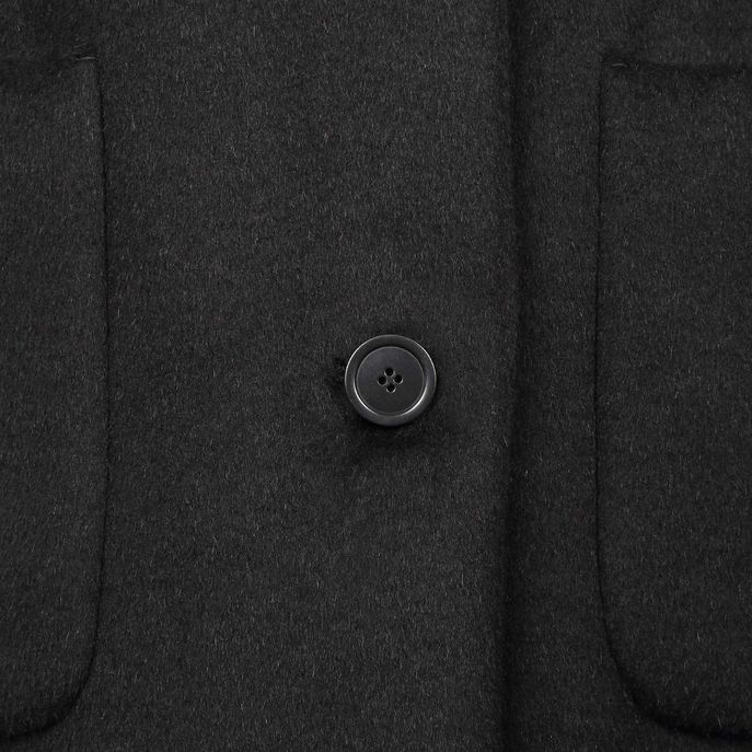 CAPPOTTO OLIVETO IN MISTO LANA E MOHAIR Donna Nero