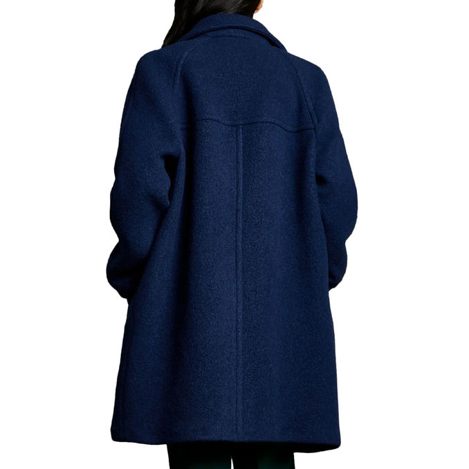 CAPPOTTO OVER IN LANA Donna Blu Notte Scuro 