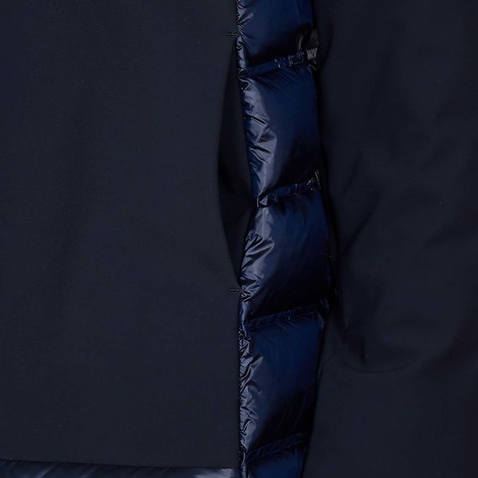 CAPPOTTO PIUMINO CON CAPPUCCIO E PELO IN NYLON Donna Blue Black