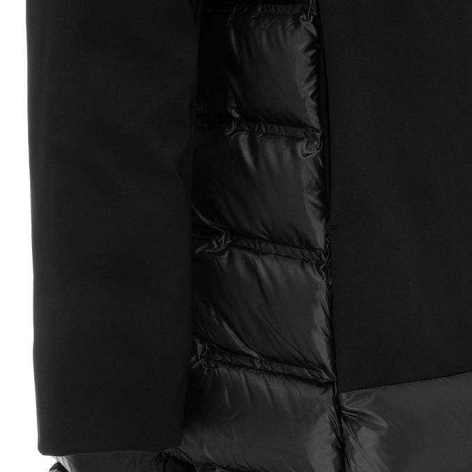 CAPPOTTO PIUMINO CON CAPPUCCIO E PELO IN NYLON Donna Nero