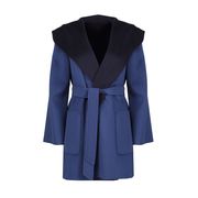 CAPPOTTO REVERSIBILE CANDIDO CON CAPPUCCIO E CINTURA Donna Cobalto Navy CAPPOTTO REVERSIBILE CANDIDO CON CAPPUCCIO E CINTURA Donna Cobalto Navy