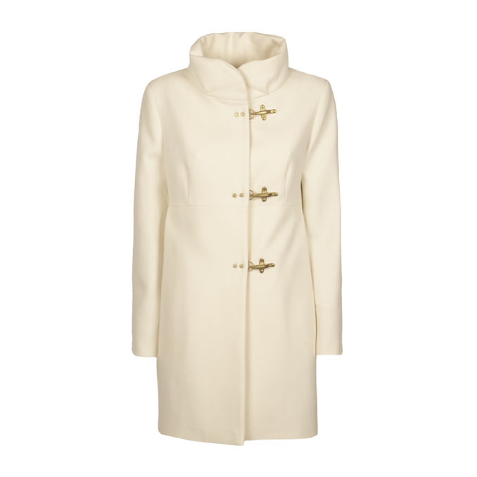CAPPOTTO ROMANTIC 3 GANCI IN PANNO DI LANA Donna Bianco Lana