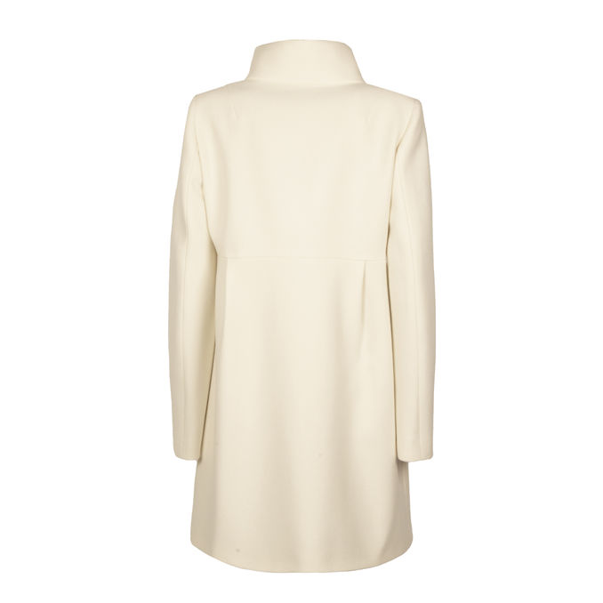 CAPPOTTO ROMANTIC 3 GANCI IN PANNO DI LANA Donna Bianco Lana