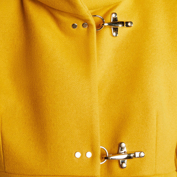 CAPPOTTO ROMANTIC 3 GANCI IN PANNO DI LANA Donna Senape