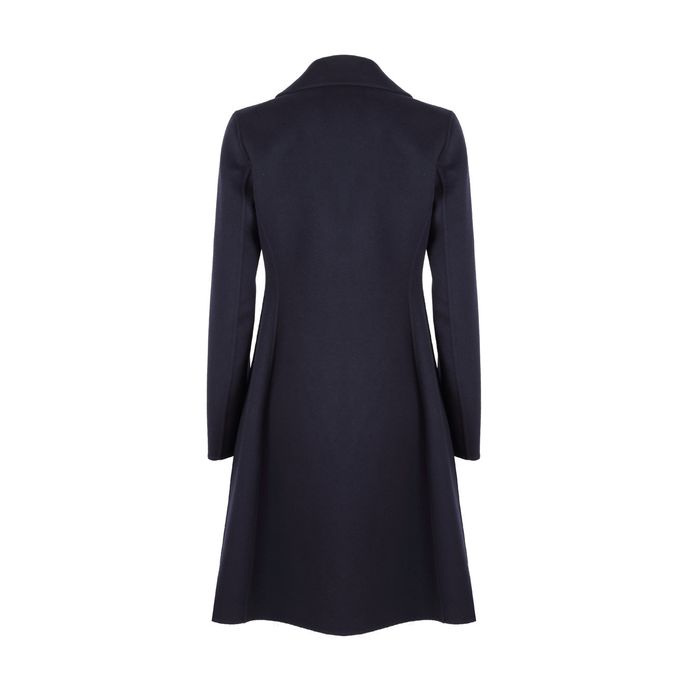 CAPPOTTO UGGIOSO MONOPETTO IN LANA DOPPIATA Donna Navy