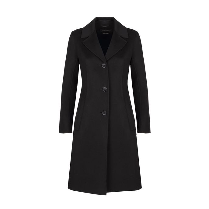 CAPPOTTO UGGIOSO MONOPETTO IN LANA DOPPIATA Donna Nero