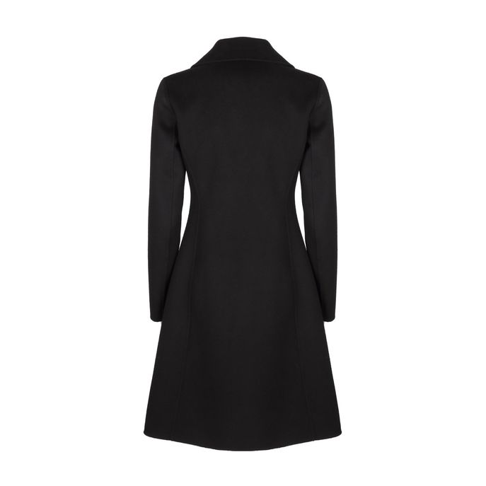 CAPPOTTO UGGIOSO MONOPETTO IN LANA DOPPIATA Donna Nero