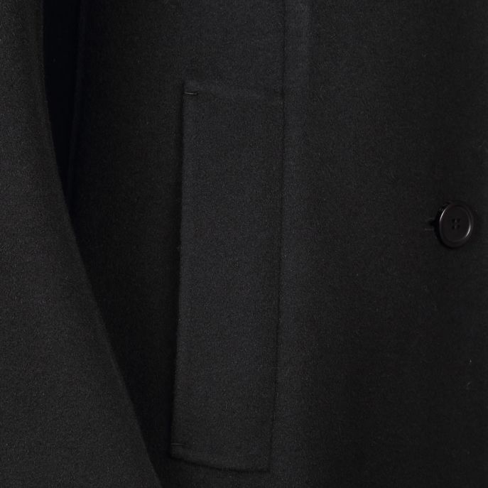 CAPPOTTO UGGIOSO MONOPETTO IN LANA DOPPIATA Donna Nero