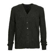 CARDIGAN CON SCOLLLO A V E BOTTONI Uomo Verde militare melange CARDIGAN CON SCOLLLO A V E BOTTONI Uomo Verde militare melange